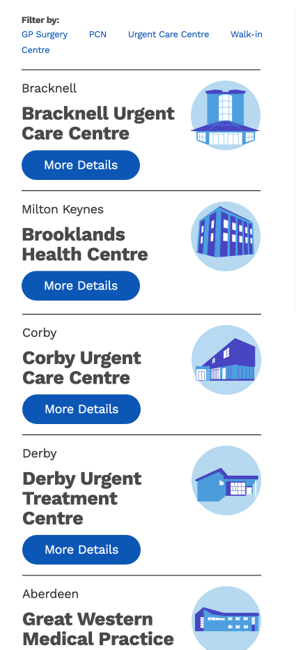 NHS patient mobile view