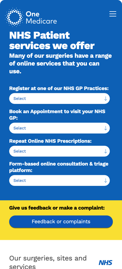 NHS patient mobile view