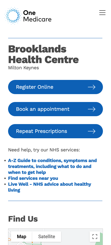 NHS patient mobile view