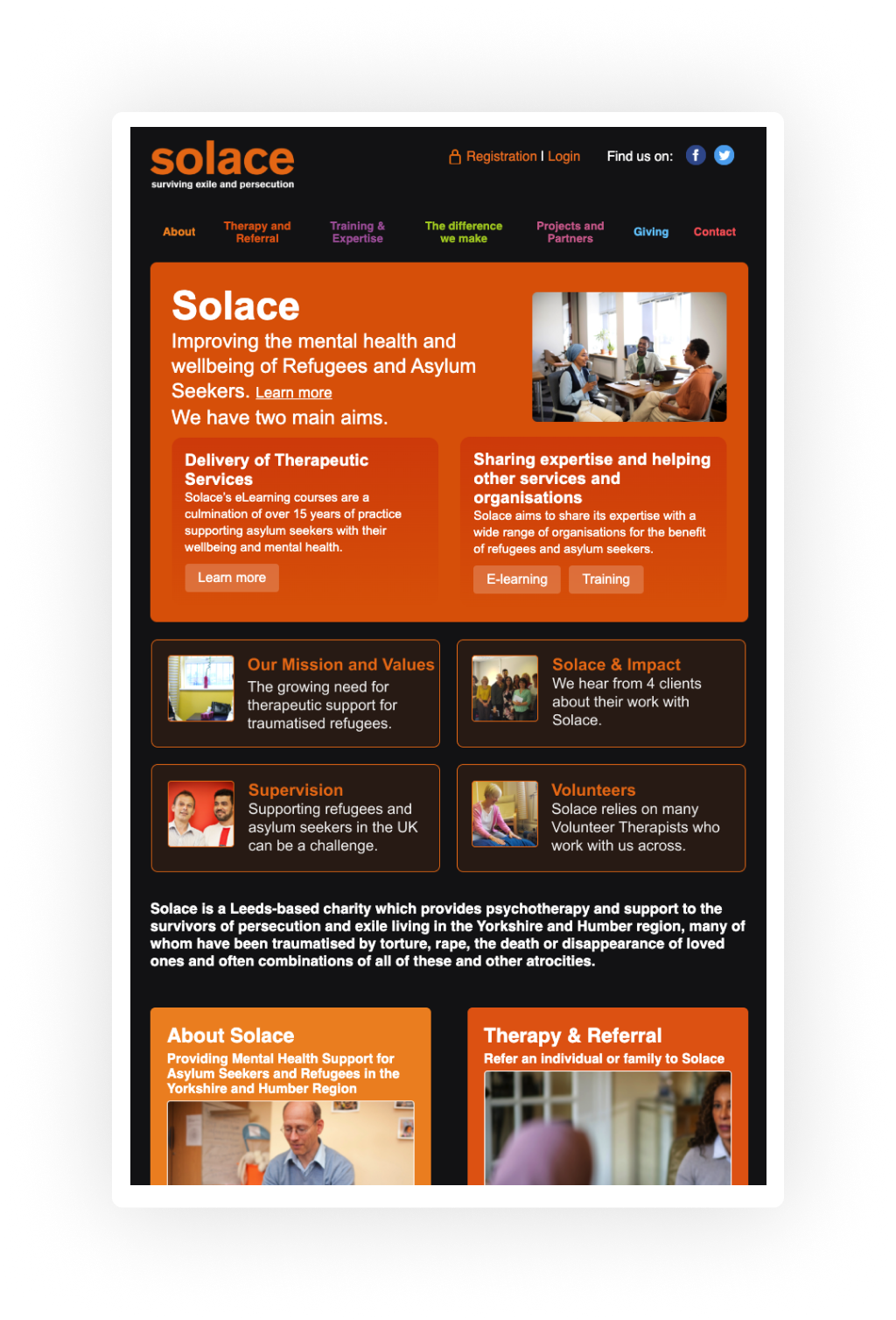 Solace tablet wireframe